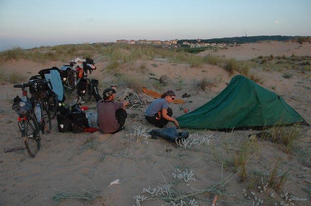 camping on the beach