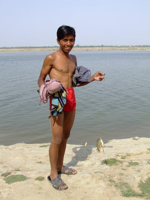 fishing in the Ganga