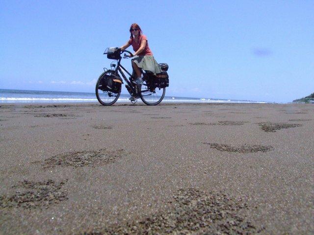 cycling on the beach