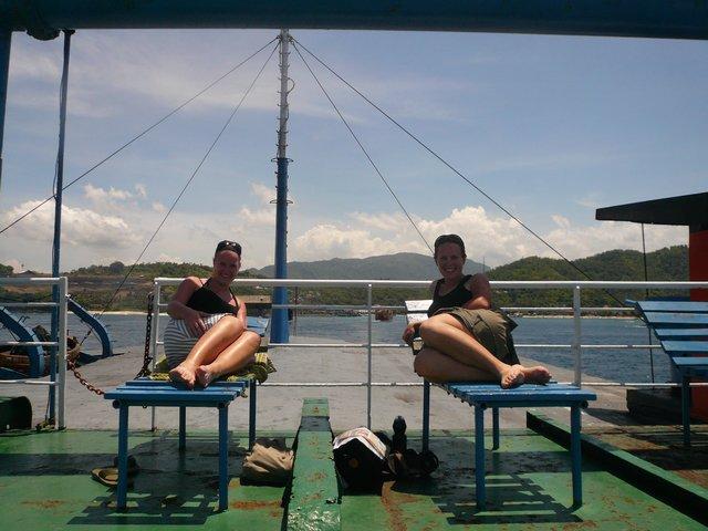 lounging on the ferry
