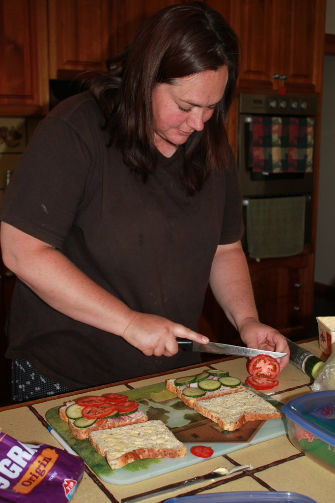 Bron making me a sandwich (thanks!)