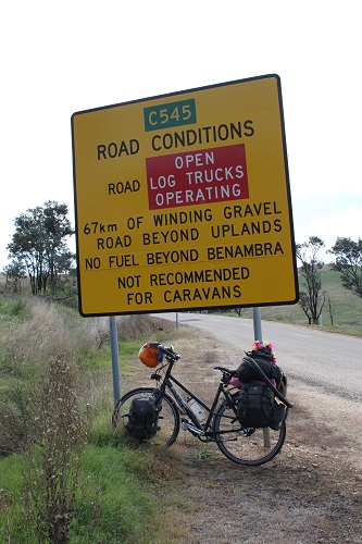 67km of winding gravel road
