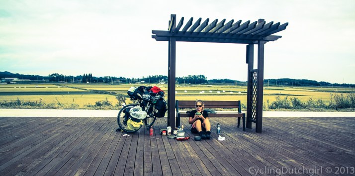 A rest along the bike trails