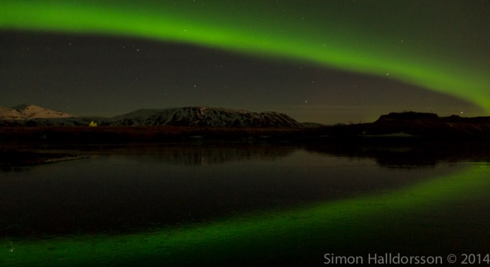 frozen lake reflection