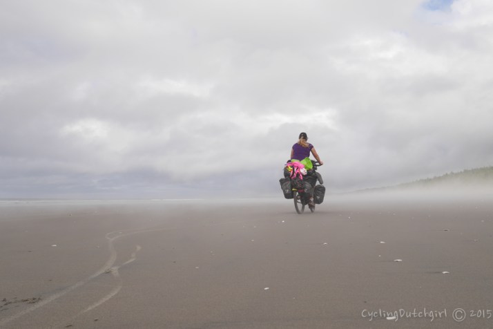 Riding along the beach